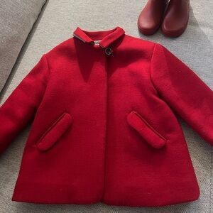 Red Zara coat
